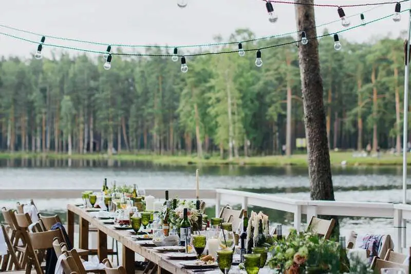 lake infront of dining table