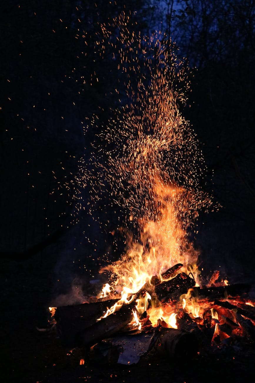 campfire in the night