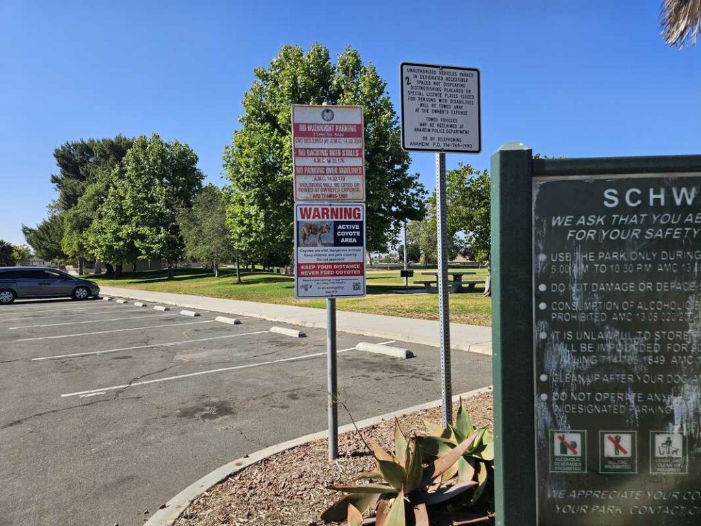 Schweitzer Park signs