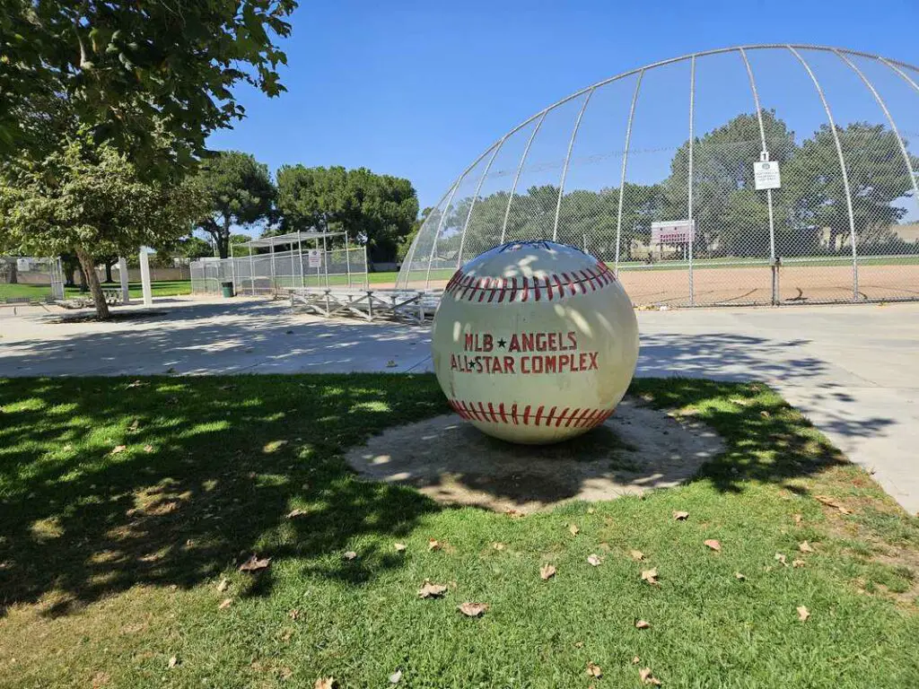 Pioneer Park large baseball sculpture