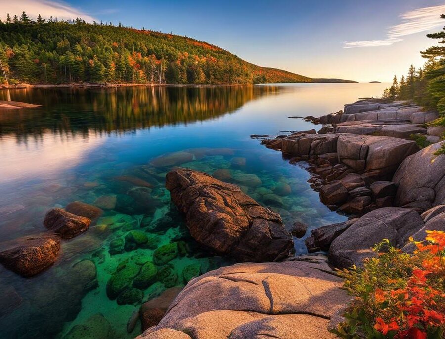 A breathtaking view of Acadia National Park, showcasing its natural beauty and outdoor adventures.