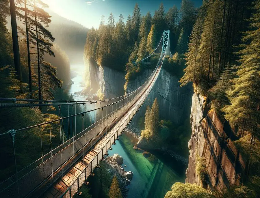 A breathtaking image of Capilano Suspension Bridge, showcasing its beauty and grandeur
