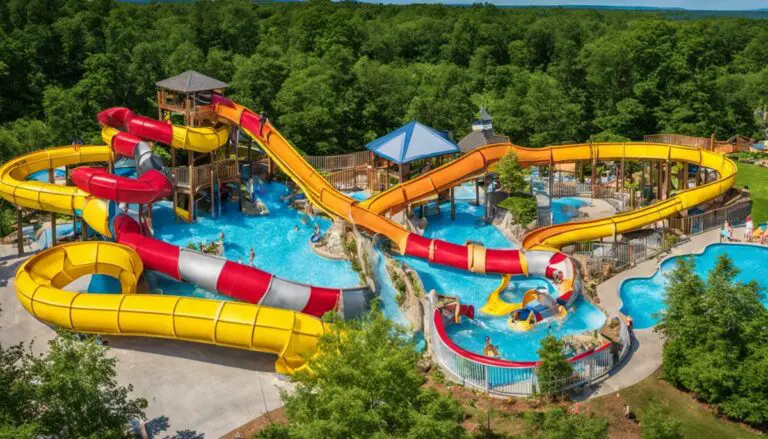 A diverse collection of water slides and pools in New England water parks, providing thrilling and refreshing summer experiences for families.